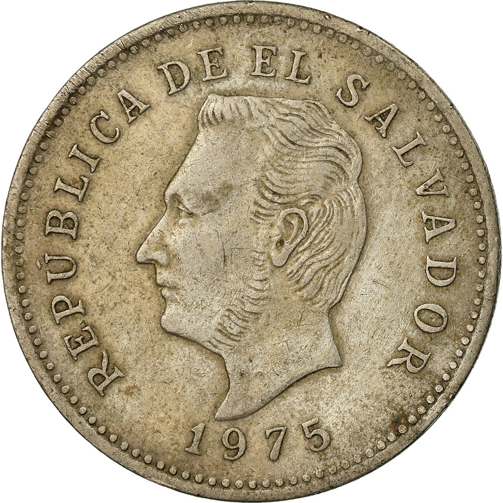 Moneta, El Salvador, 10 Centavos, 1975, British Royal Mint, England, BB, Acciaio