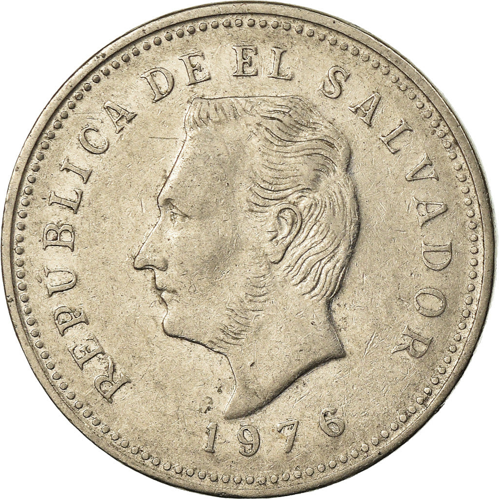 Coin, El Salvador, 5 Centavos, 1976, EF(40-45), Nickel Clad Steel, KM:149a
