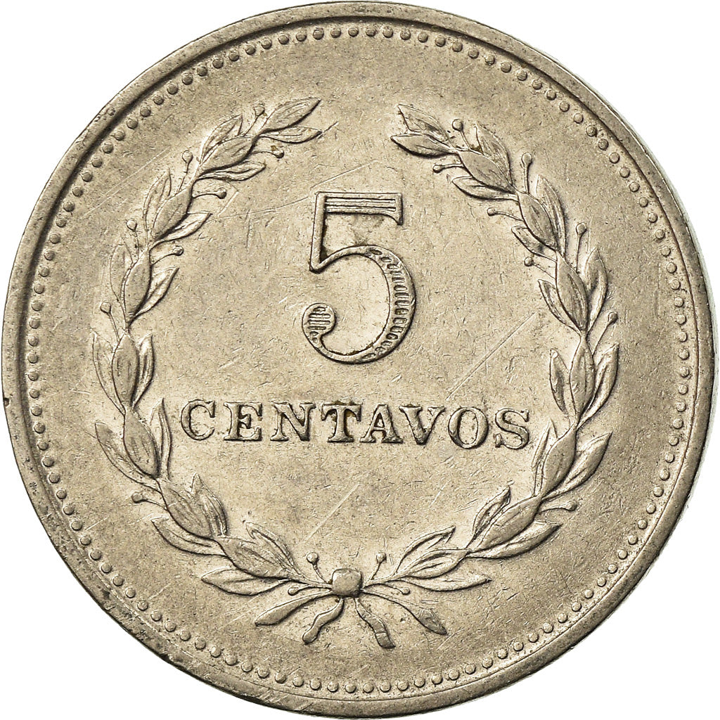 Coin, El Salvador, 5 Centavos, 1976, EF(40-45), Nickel Clad Steel, KM:149a