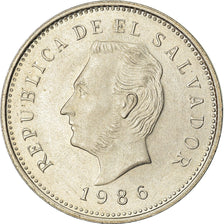 Munten, El Salvador, 5 Centavos, 1986, ZF, Copper-Nickel Clad Steel, KM:149