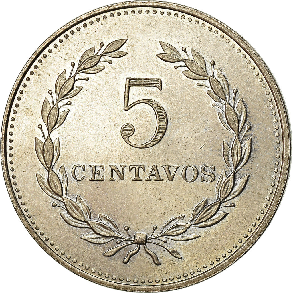 Munten, El Salvador, 5 Centavos, 1986, ZF, Copper-Nickel Clad Steel, KM:149