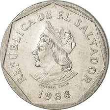Coin, El Salvador, Colon, 1988, EF(40-45), Stainless Steel, KM:156