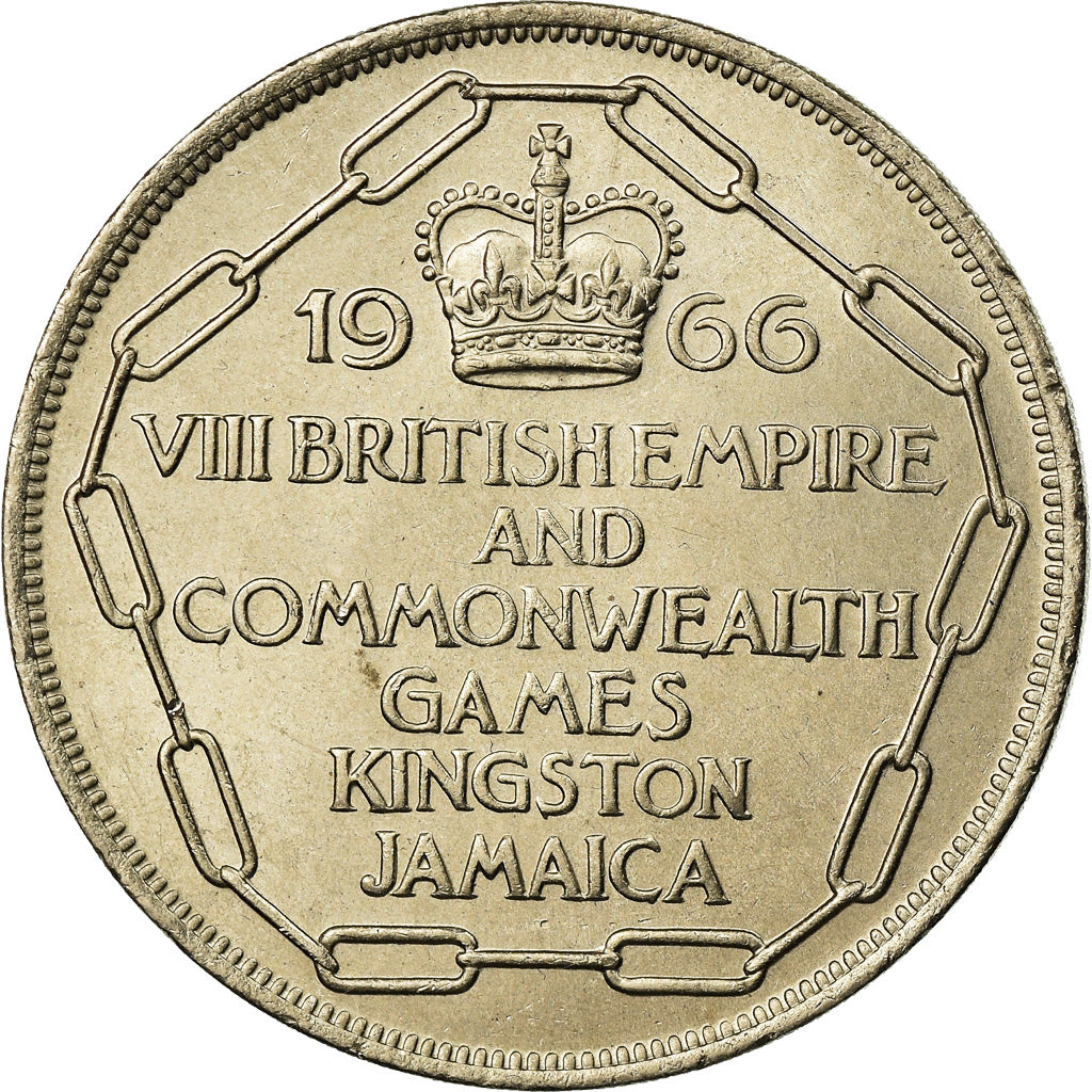 Coin, Jamaica, Elizabeth II, 5 Shilling, 1966, AU(55-58), Copper-nickel, KM:40