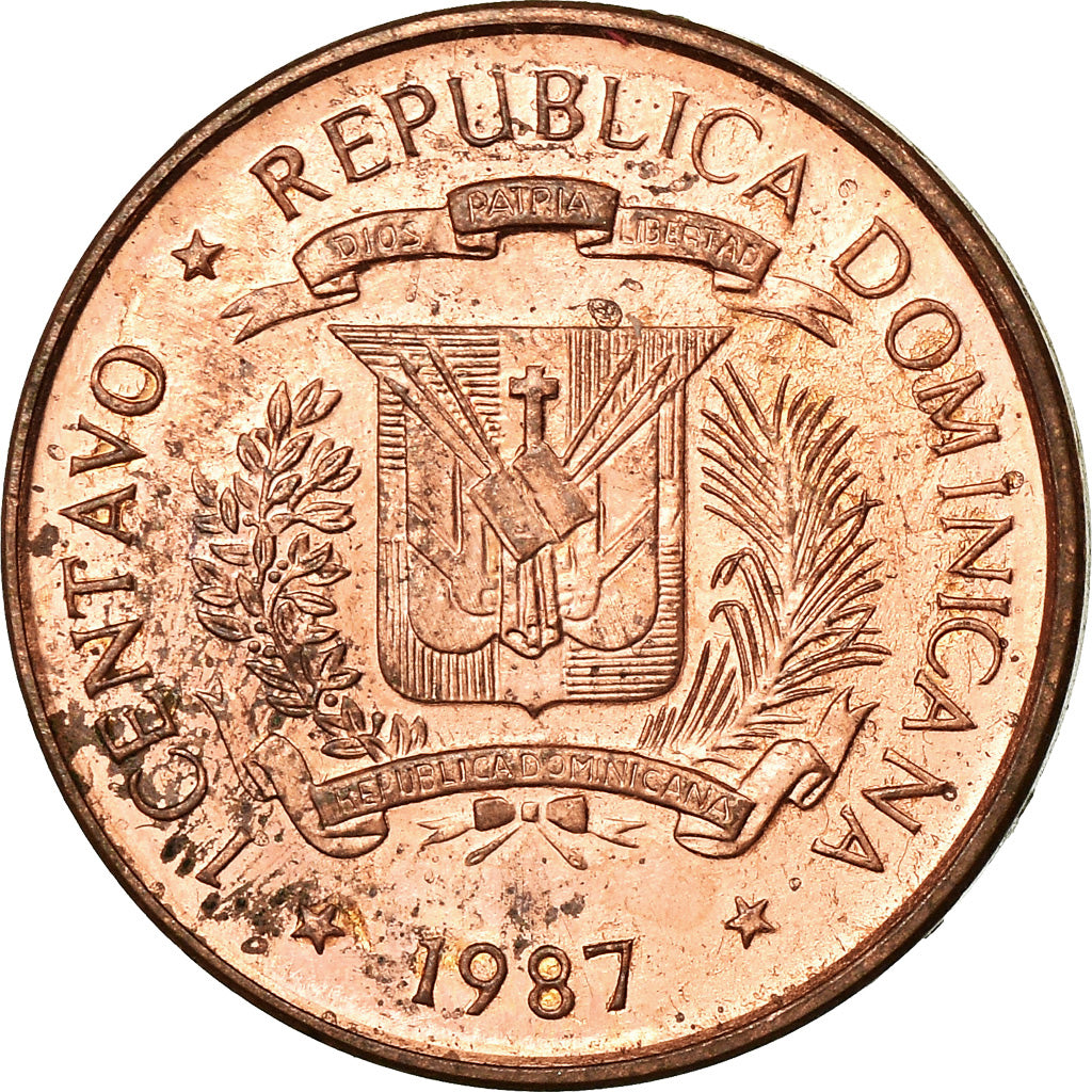 Moneda, República Dominicana, Centavo, 1987, Dominican Republic Mint, MBC