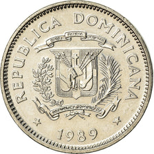 Coin, Dominican Republic, 5 Centavos, 1989, EF(40-45), Nickel Clad Steel, KM:69
