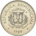 Moneda, República Dominicana, 1/2 Peso, 1989, MBC, Níquel recubierto de acero