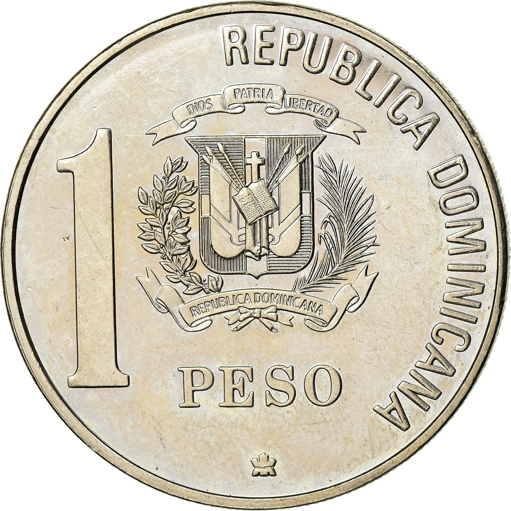 Coin, Dominican Republic, Peso, 1988, Dominican Republic Mint, EF(40-45)
