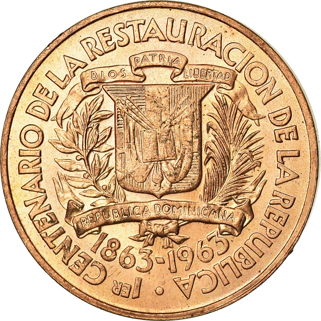 Coin, Dominican Republic, Centavo, 1963, EF(40-45), Bronze, KM:25