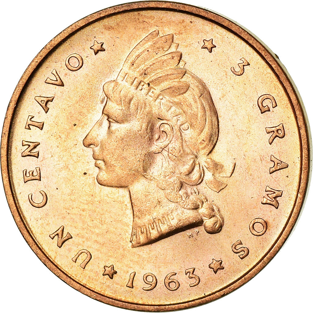 Coin, Dominican Republic, Centavo, 1963, EF(40-45), Bronze, KM:25