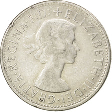 AUSTRALIA, Florin, 1954, Melbourne, KM #55, EF(40-45), Silver, 28.5, 0.00