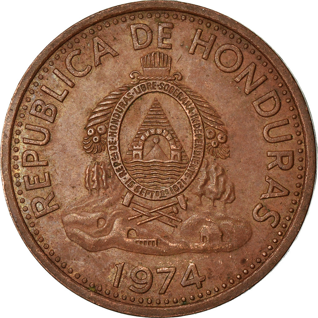 Coin, Honduras, 2 Centavos, 1974, EF(40-45), Copper Clad Steel, KM:78a