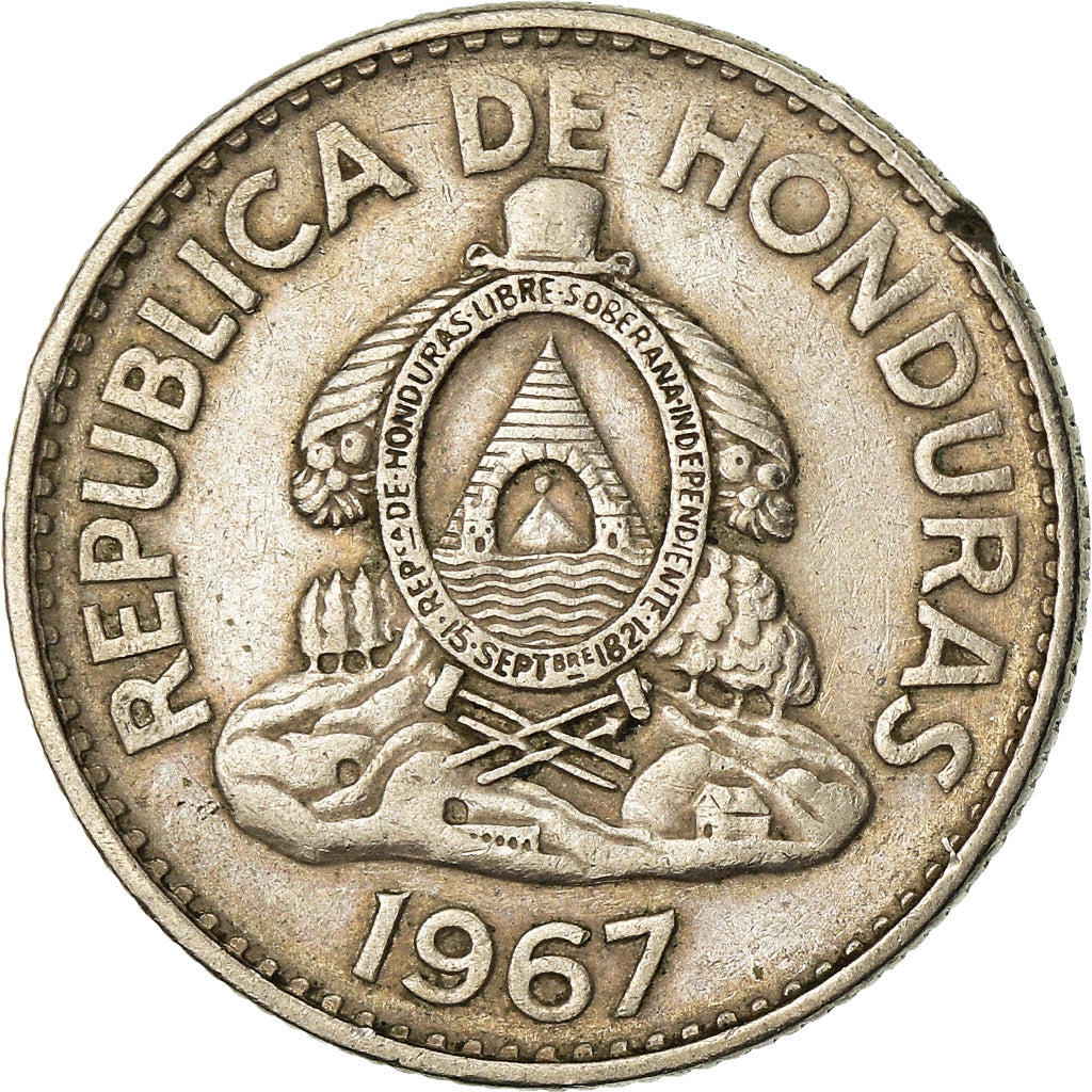 Coin, Honduras, 20 Centavos, 1967, EF(40-45), Copper-nickel, KM:79