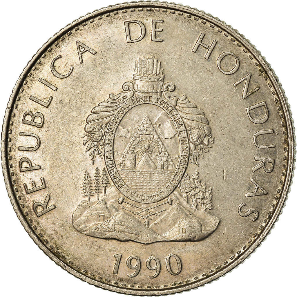 Moneda, Honduras, 50 Centavos, 1990, MBC, Cobre - níquel, KM:84