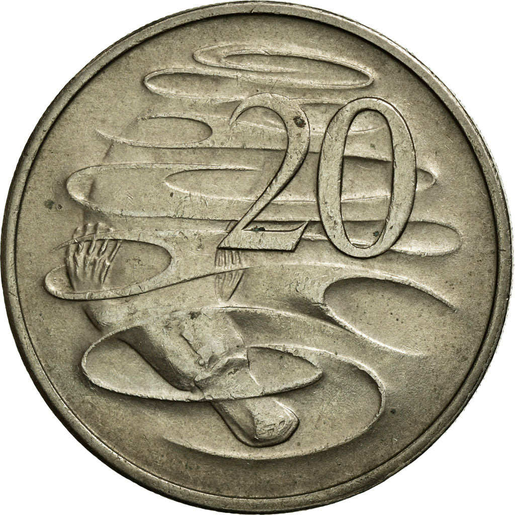 Coin, Australia, Elizabeth II, 20 Cents, 1969, EF(40-45), Copper-nickel, KM:66