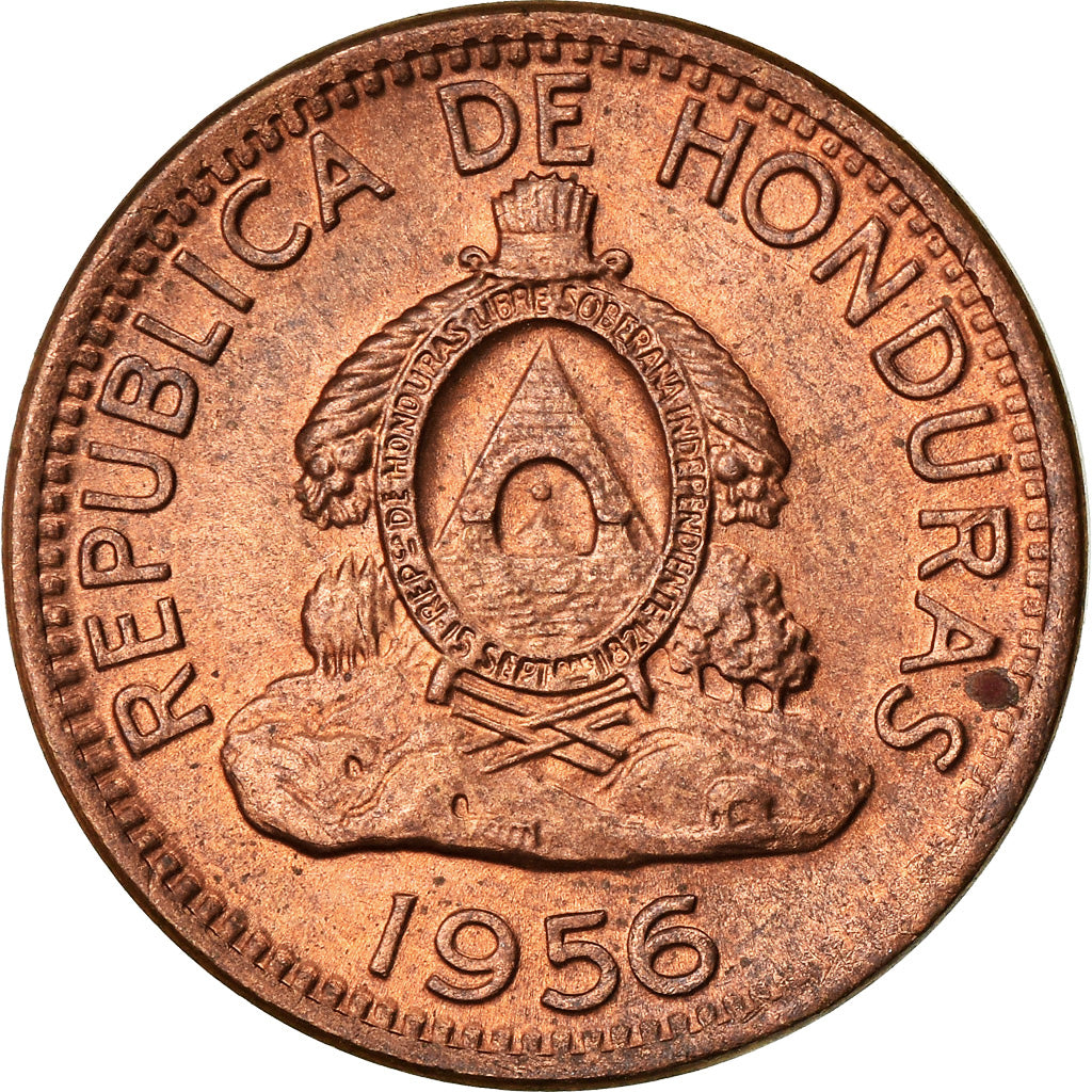 Moeda, Honduras, 2 Centavos, 1956, Philadelphia, U.S.A., EF(40-45), Bronze