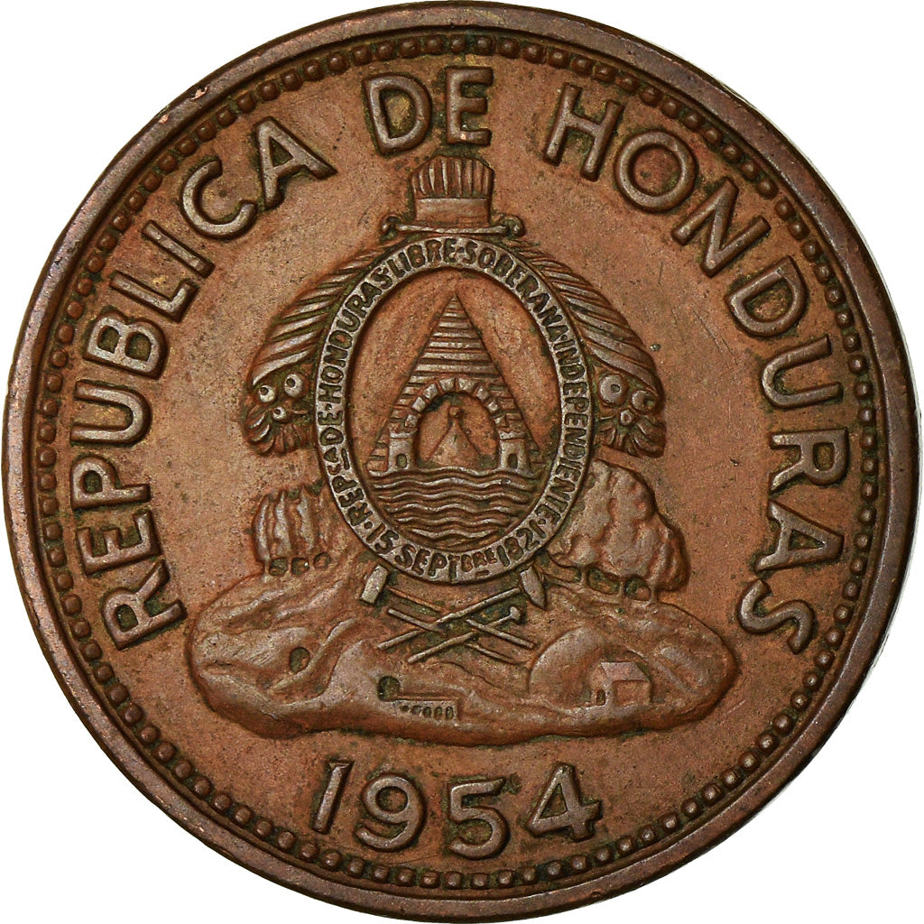 Monnaie, Honduras, 2 Centavos, 1954, Philadelphie, U.S.A., TTB, Bronze, KM:78