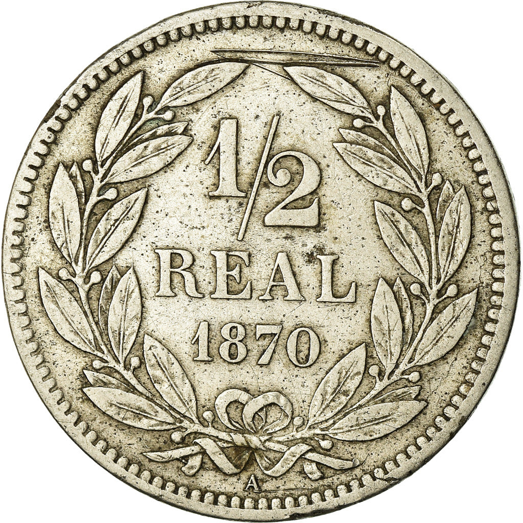 Monnaie, Honduras, 1/2 Réal, 1870, Paris, TTB, Copper-nickel, KM:32