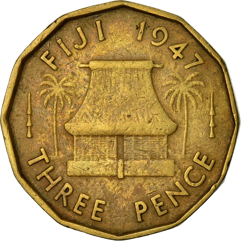 Coin, Fiji, George VI, Threepence, 1947, EF(40-45), Nickel-brass, KM:15