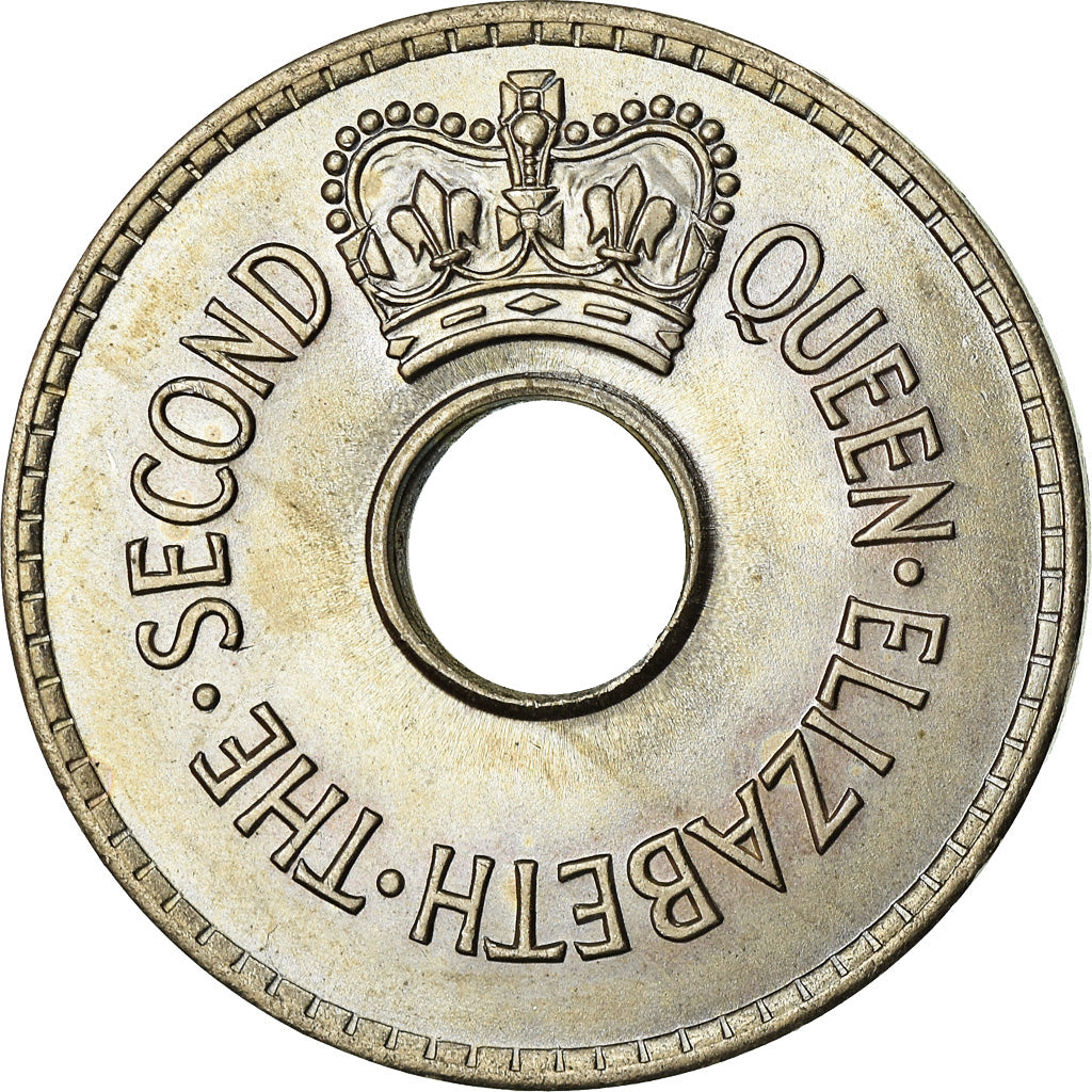 Moneta, Fiji, Elizabeth II, Penny, 1954, AU(55-58), Miedź-Nikiel, KM:21