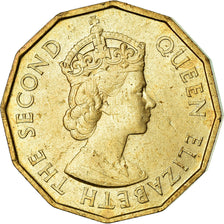 Moneda, Fiji, Elizabeth II, Threepence, 1955, EBC, Níquel - latón, KM:22