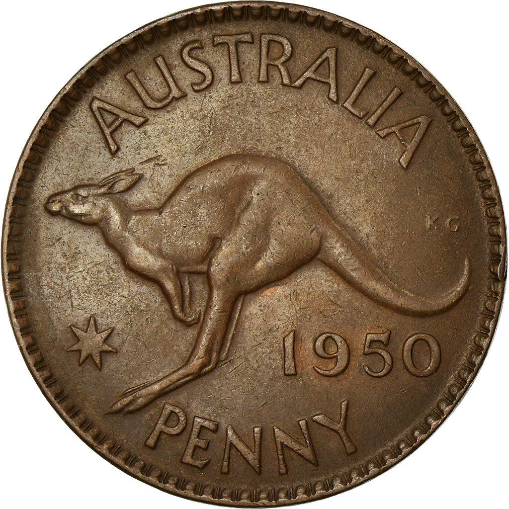 Coin, Australia, George VI, Penny, 1950, EF(40-45), Bronze, KM:43
