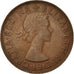 Coin, Australia, Elizabeth II, 1/2 Penny, 1953, Perth, EF(40-45), Bronze, KM:49