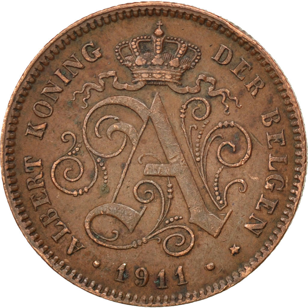 Belgique, Albert Ier, 2 Centimes 1911, KM 65
