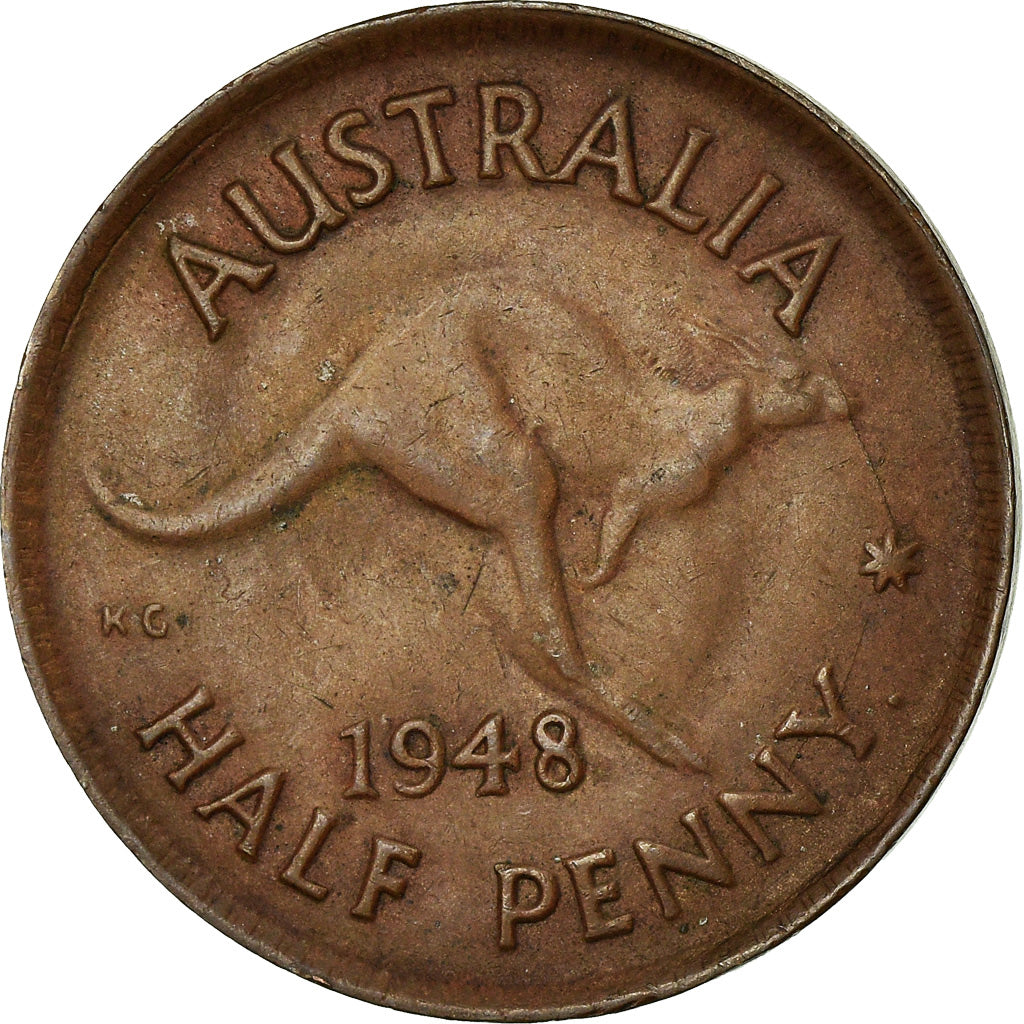 Coin, Australia, George VI, 1/2 Penny, 1948, EF(40-45), Bronze, KM:41