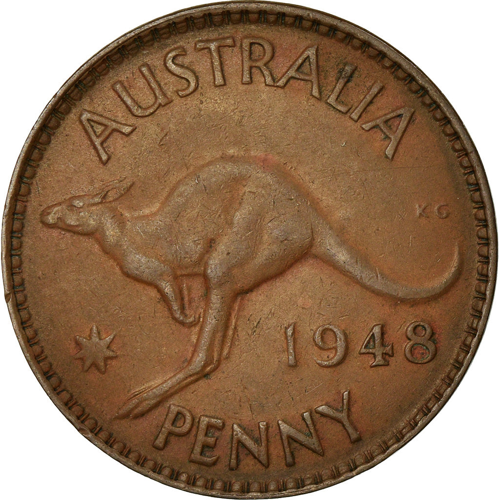 Coin, Australia, George VI, Penny, 1948, EF(40-45), Bronze, KM:36