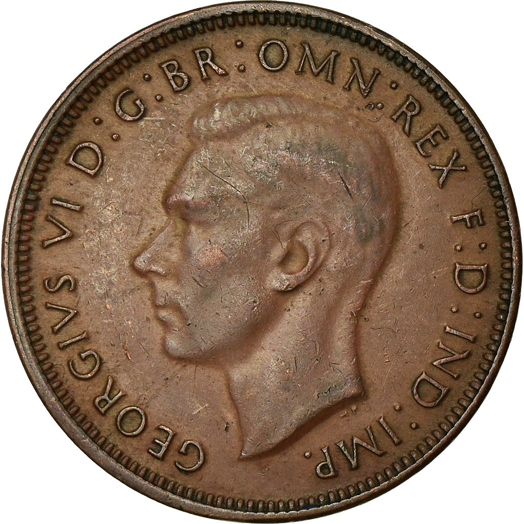 Moneda, Australia, George VI, 1/2 Penny, 1943, MBC, Bronce, KM:41