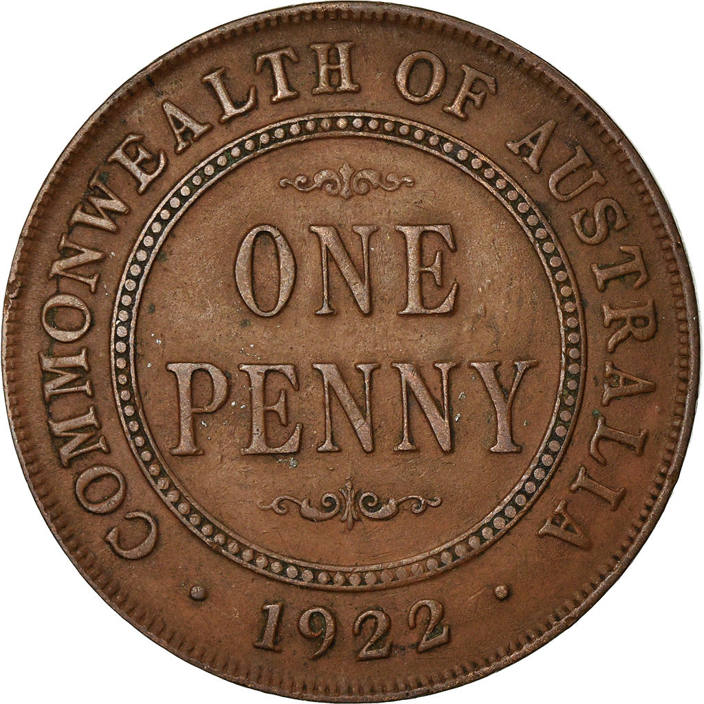 Coin, Australia, George V, Penny, 1922, EF(40-45), Bronze, KM:23