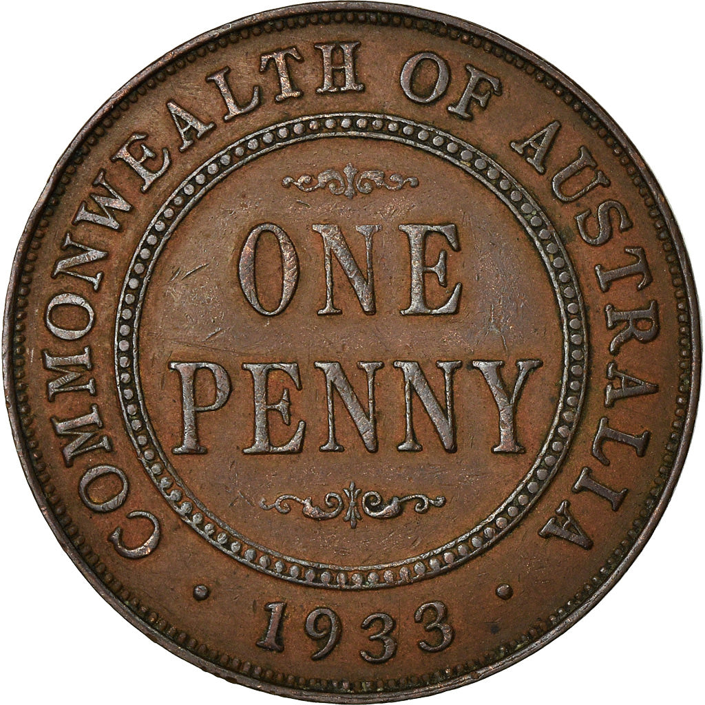 Coin, Australia, George V, Penny, 1933, EF(40-45), Bronze, KM:23