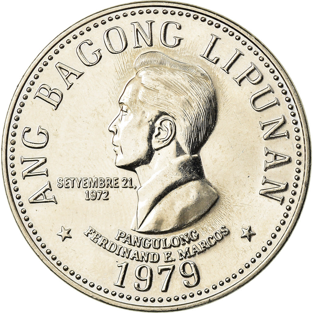 Coin, Philippines, 5 Piso, 1979, AU(55-58), Nickel, KM:210.2