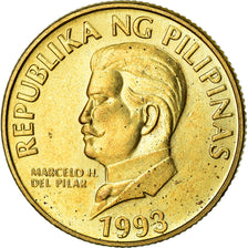 Coin, Philippines, 50 Sentimos, 1993, EF(40-45), Brass, KM:242.3
