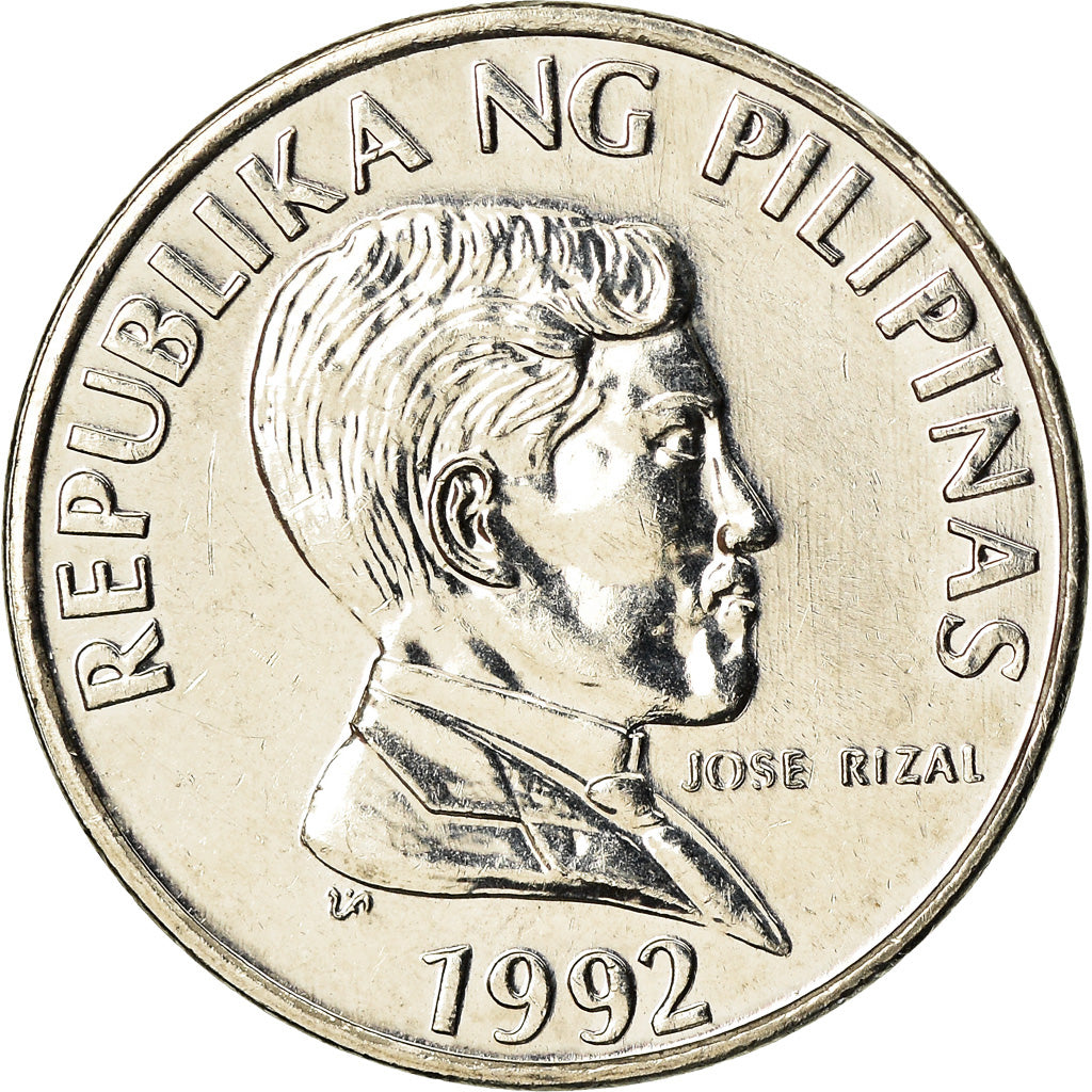 Coin, Philippines, Piso, 1992, AU(55-58), Stainless Steel, KM:243.2