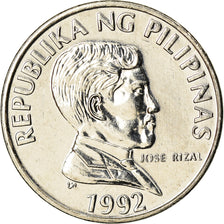 Coin, Philippines, Piso, 1992, AU(55-58), Stainless Steel, KM:243.2