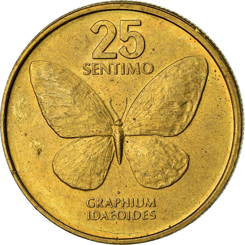 Coin, Philippines, 25 Sentimos, 1985, EF(40-45), Brass, KM:241.1