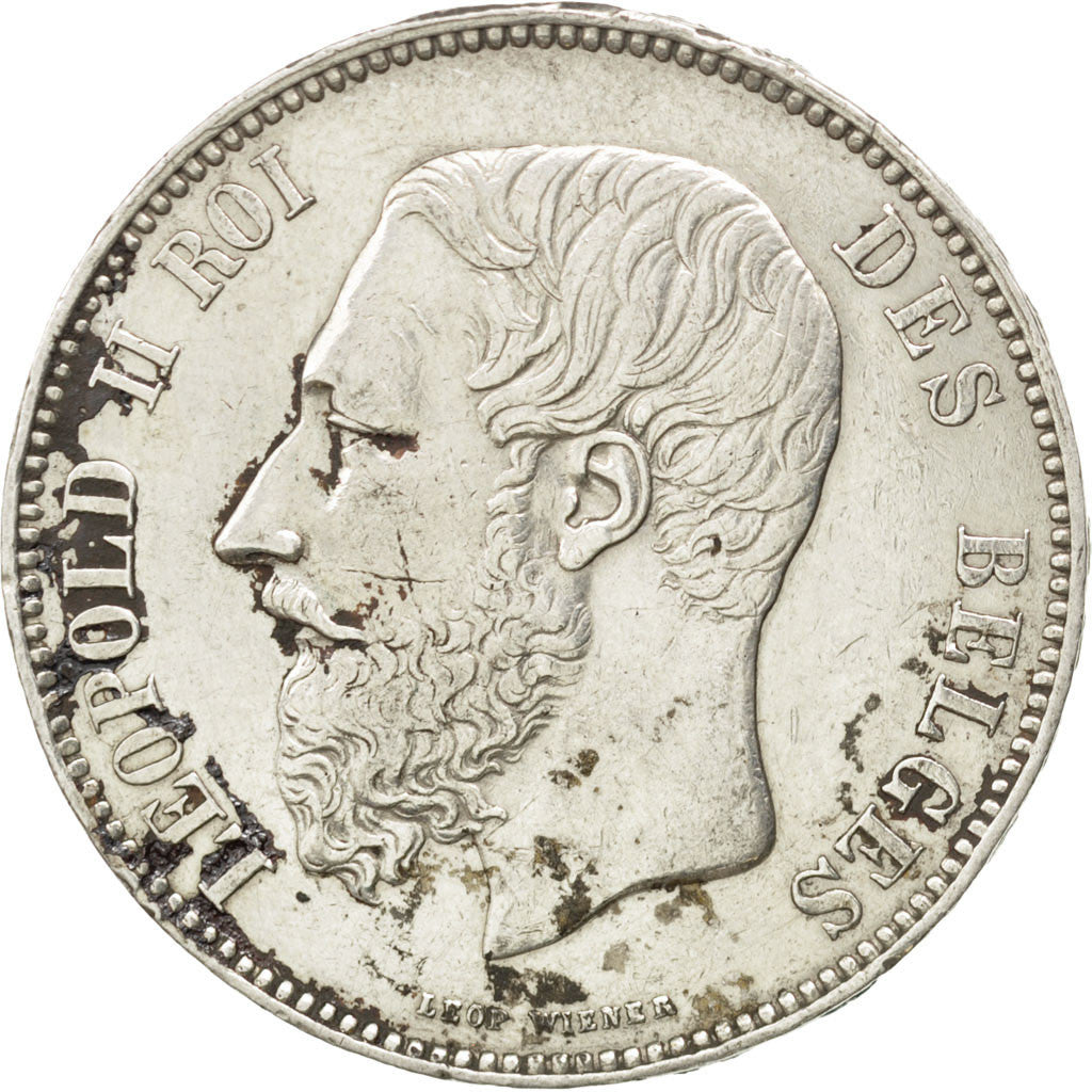BELGIUM, 5 Francs, 5 Frank, 1867, KM #24, EF(40-45), Silver, 24.91