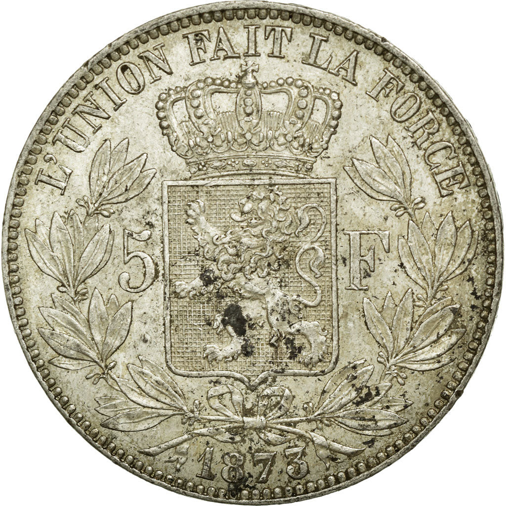 Münze, Belgien, Leopold II, 5 Francs, 5 Frank, 1873, SS+, Silber, KM:24
