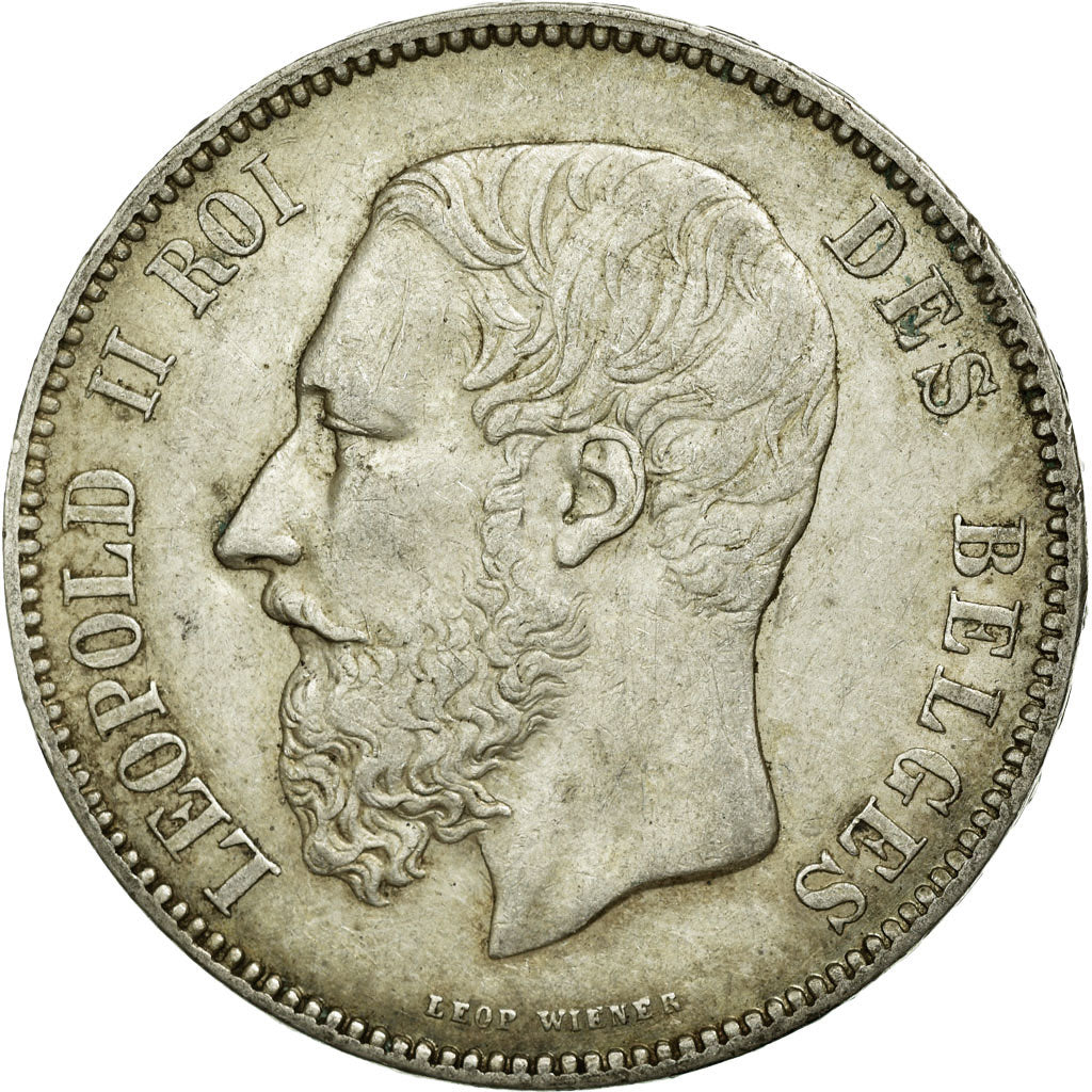 Coin, Belgium, Leopold II, 5 Francs, 5 Frank, 1872, AU(50-53), Silver, KM:24