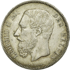 Coin, Belgium, Leopold II, 5 Francs, 5 Frank, 1872, AU(50-53), Silver, KM:24