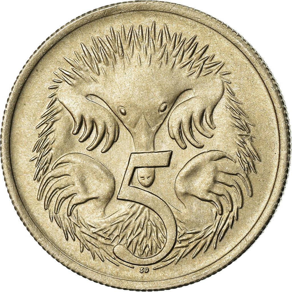 Münze, Australien, Elizabeth II, 5 Cents, 1966, SS, Copper-nickel, KM:64