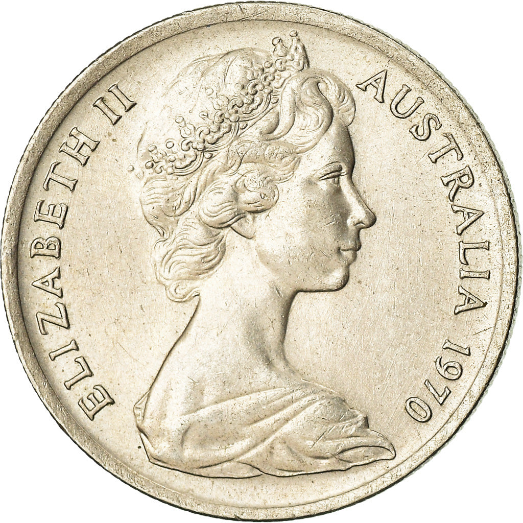 Moneta, Australia, Elizabeth II, 5 Cents, 1970, BB, Rame-nichel, KM:64