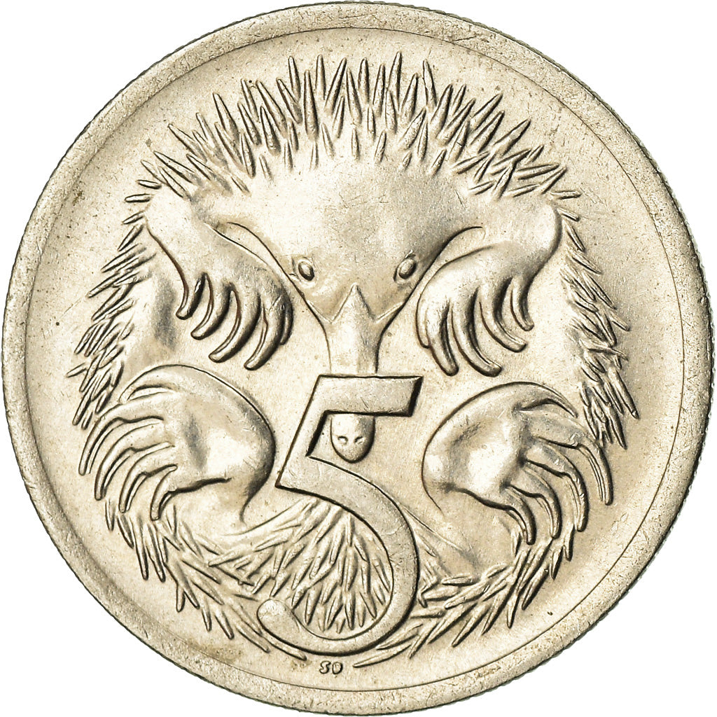 Moneta, Australia, Elizabeth II, 5 Cents, 1970, BB, Rame-nichel, KM:64