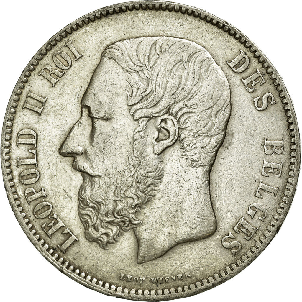 Coin, Belgium, Leopold II, 5 Francs, 5 Frank, 1870, AU(50-53), Silver, KM:24