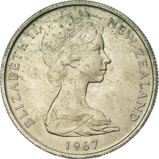 Moeda, Nova Zelândia, Elizabeth II, 5 Cents, 1967, EF(40-45), Cobre-níquel
