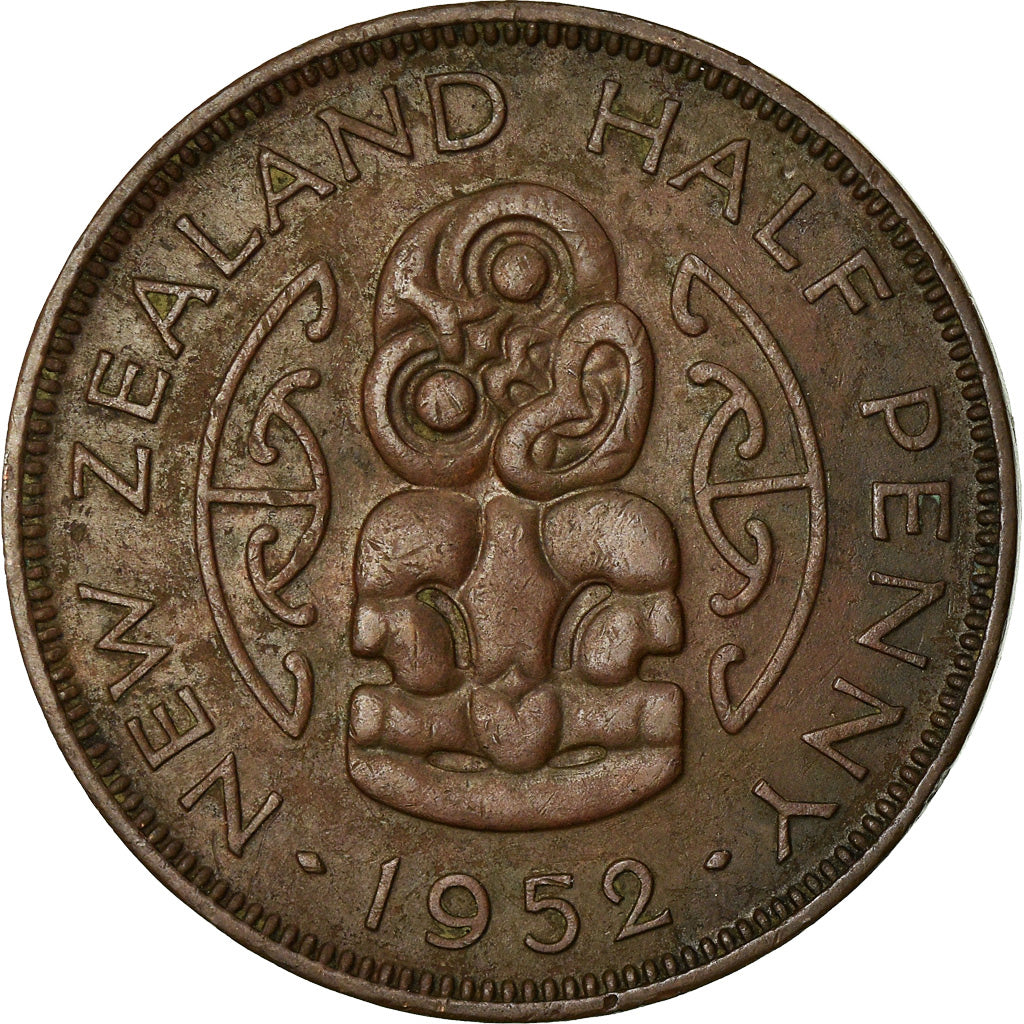Monnaie, Nouvelle-Zélande, George VI, 1/2 Penny, 1952, TTB, Bronze, KM:20