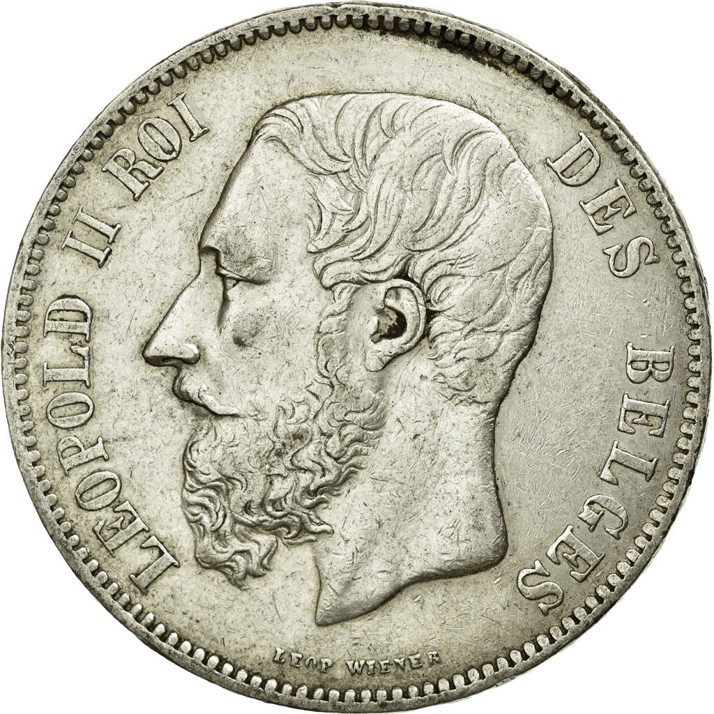 Coin, Belgium, Leopold II, 5 Francs, 5 Frank, 1870, AU(50-53), Silver, KM:24