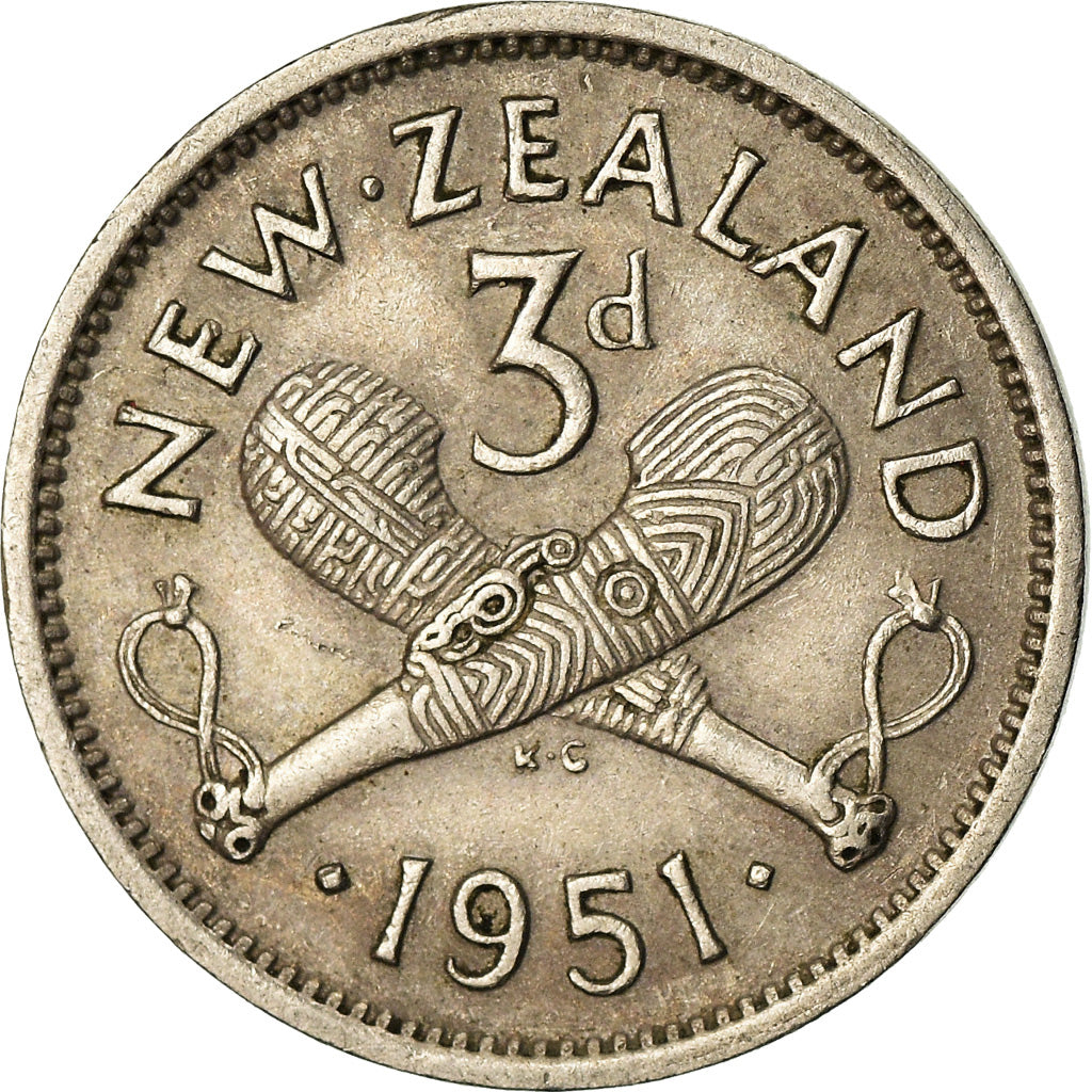 Monnaie, Nouvelle-Zélande, George VI, 3 Pence, 1951, TTB, Copper-nickel, KM:15