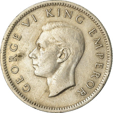 Moneta, Nowa Zelandia, George VI, 6 Pence, 1947, EF(40-45), Miedź-Nikiel, KM:8a
